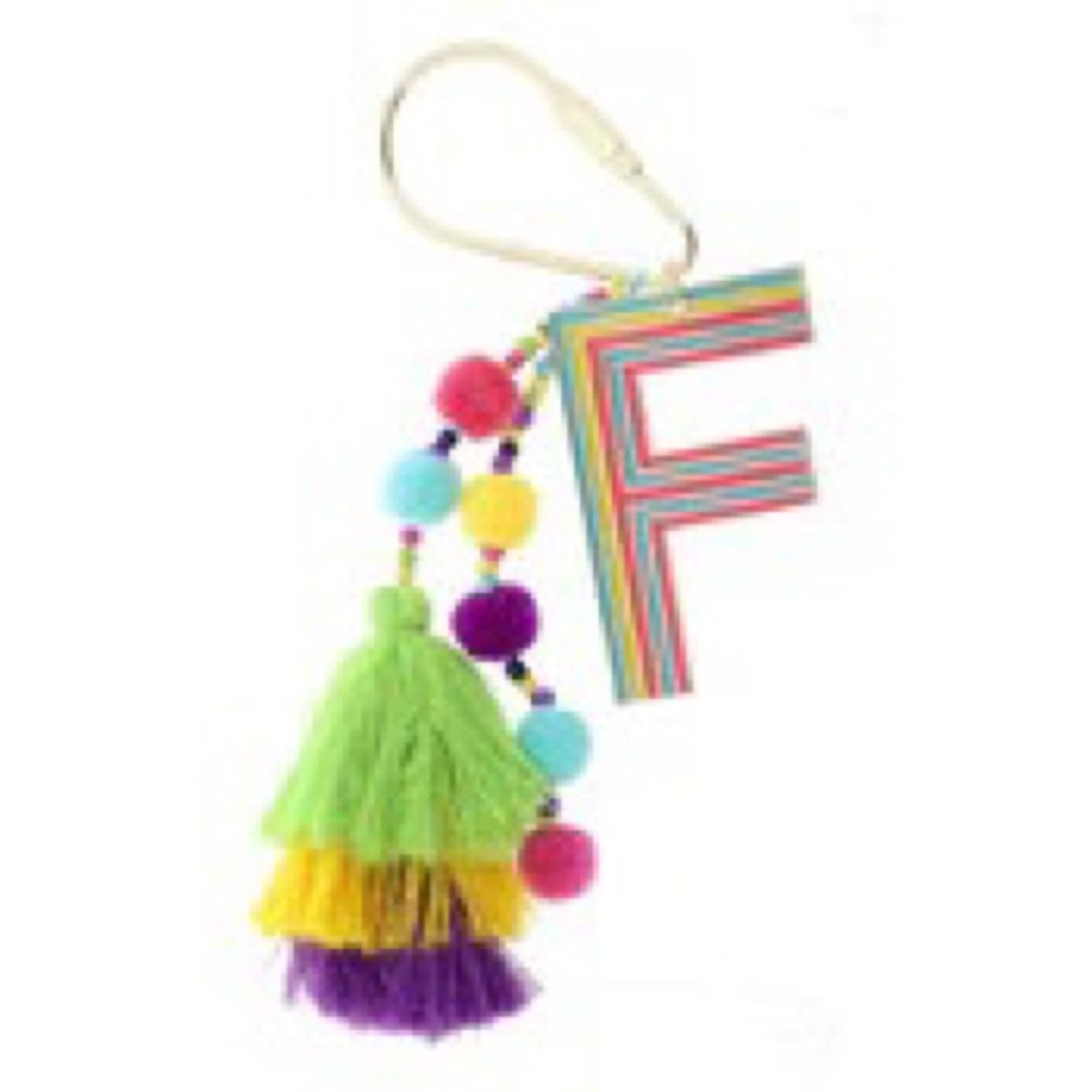 Pom Initial Keychain - F